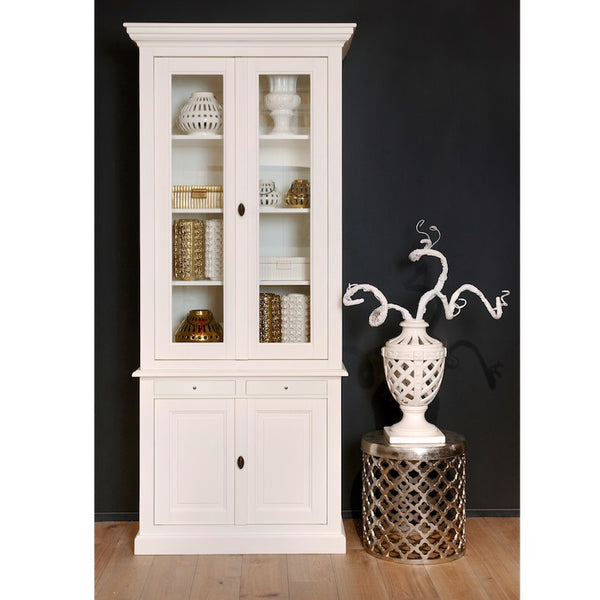 Windsor Medium White Glass Cabinet