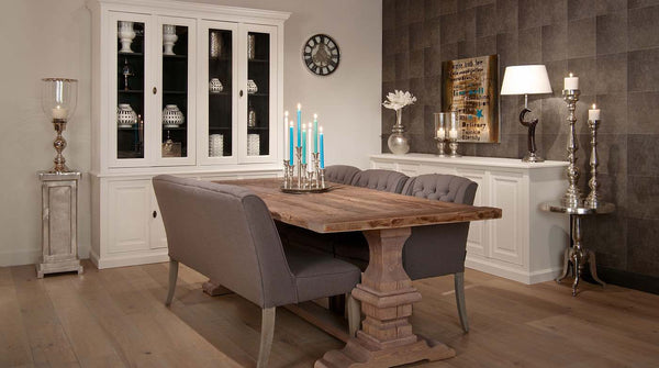 Windsor Large White Glass Cabinet