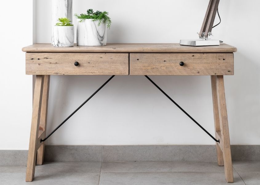 reclaimed wood console table