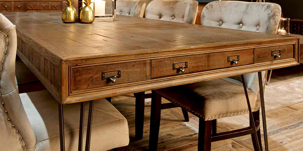 Barclay Reclaimed Wood Dining Table Close up