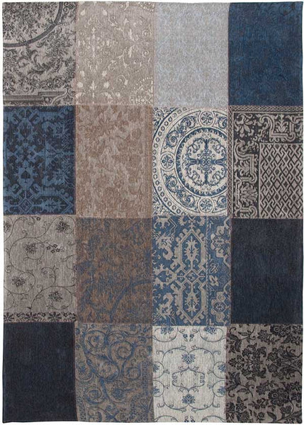 Louis de Poortere Vintage Patchwork Blue Denim Rug