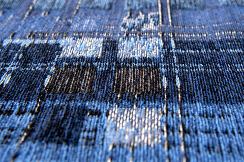 Louis De Poortere Rug Mad Men Rockerfeller Blue Colour Detail