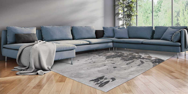 Louis de Poortere Atlantic Ocean Grey Waves Rug