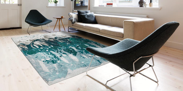 Louis de Poortere Atlantic Ocean Green Waves Rug