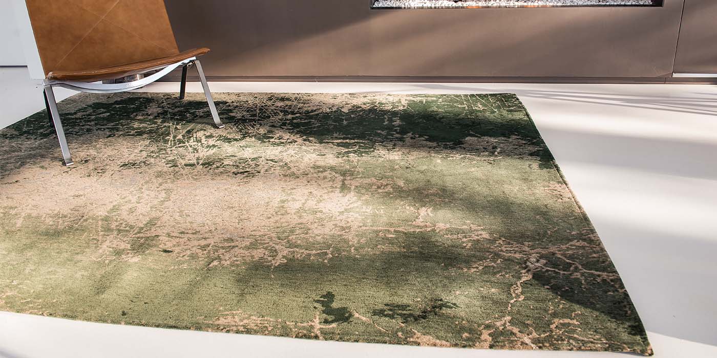 Louis de Poortere Cracks Dark Pine Green Rug