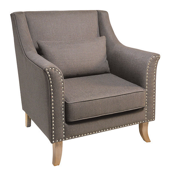 Grey Studded Adele Armchair