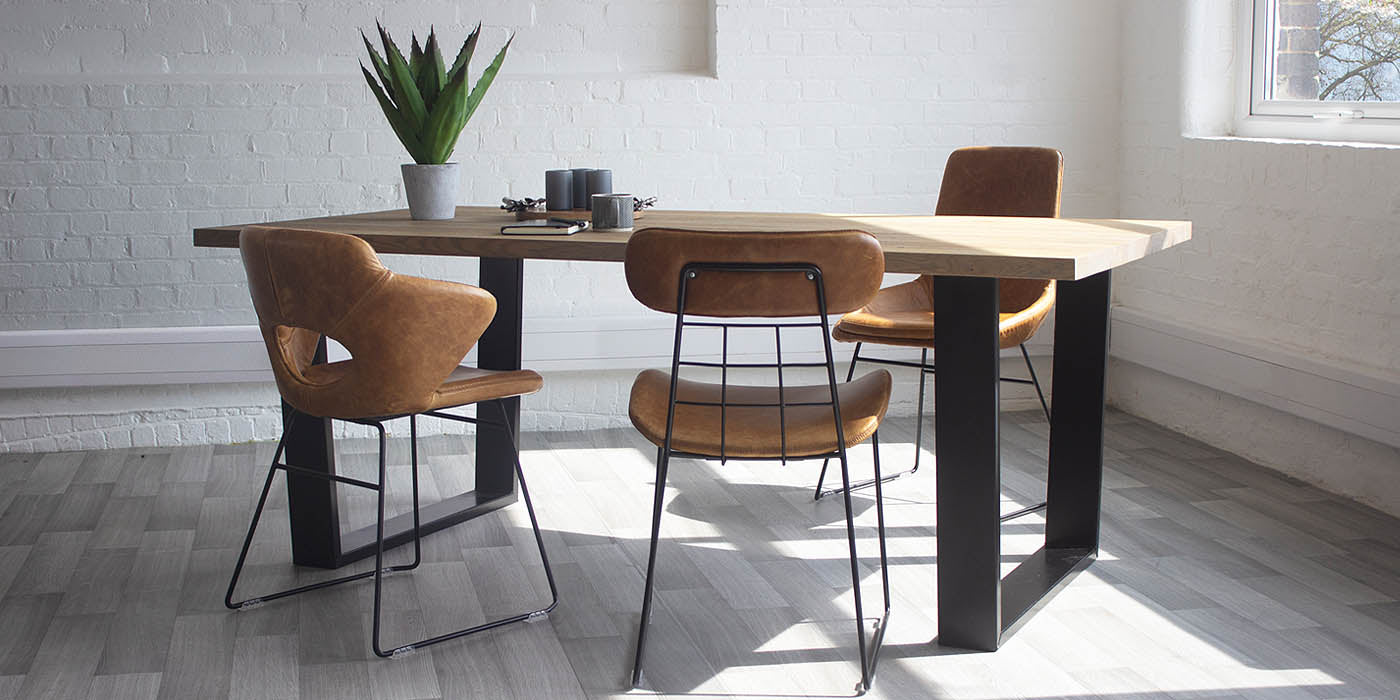 Amalfi U Bar Industrial Oak Dining Table