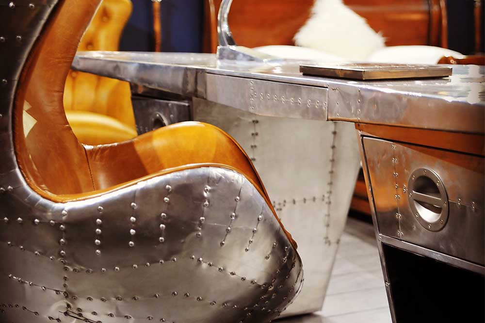 Aviator Jet Silver Desk and Chair