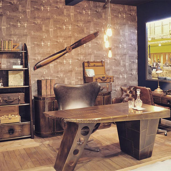 Half Wing Aviator Desk and Chair