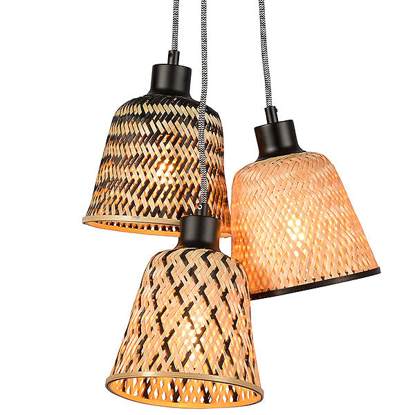 Bamboo Manta Triple Pendant Light