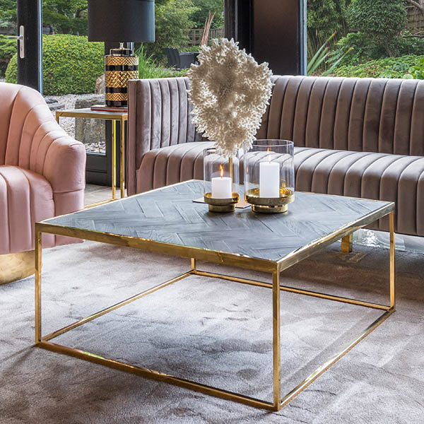 Blackbone Industrial Oak Square Coffee Table