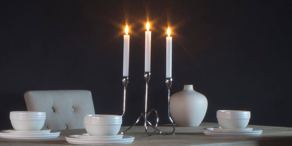 Bud Candelabra Candle Holder on Dining Table