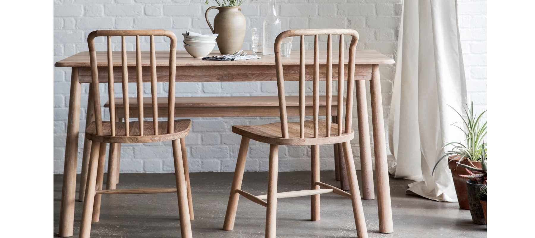 Hudson Living Wycombe Oak Dining Chair and Table