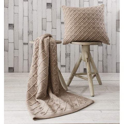 Natural Cable Knitted Throw