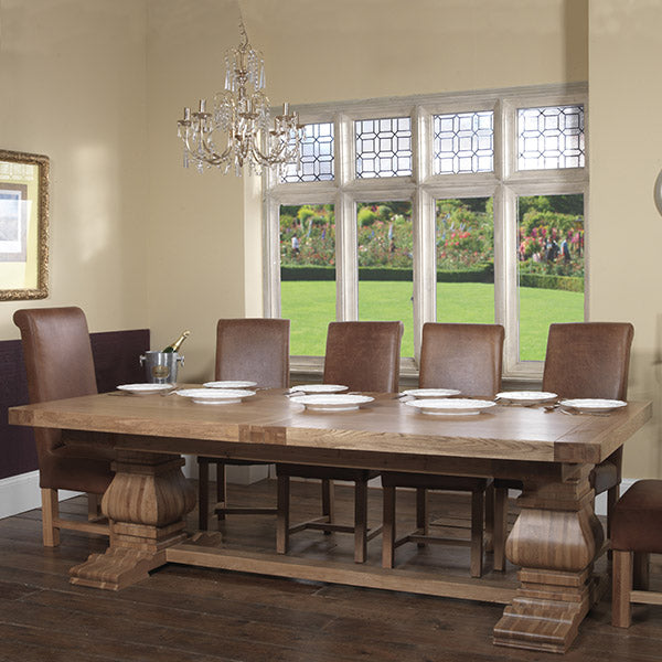 Carson Grand Oak Trestle Extending Farmhouse Table