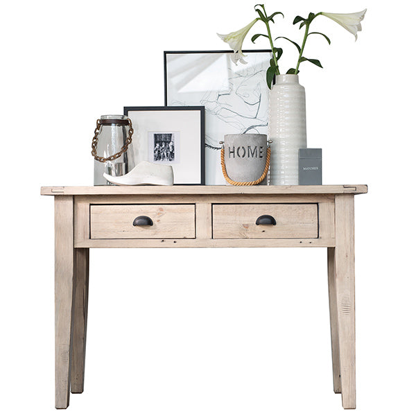 Reclaimed Wood Console Table with 2 Drawers
