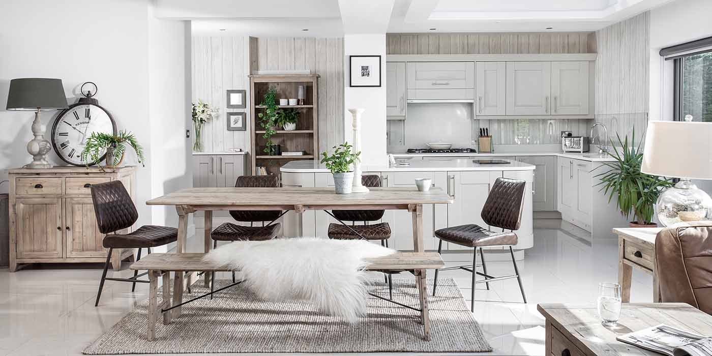 Chelwood Reclaimed Wood Furniture in Dining Room