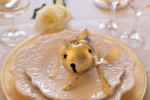 Christmas Table with White Plates