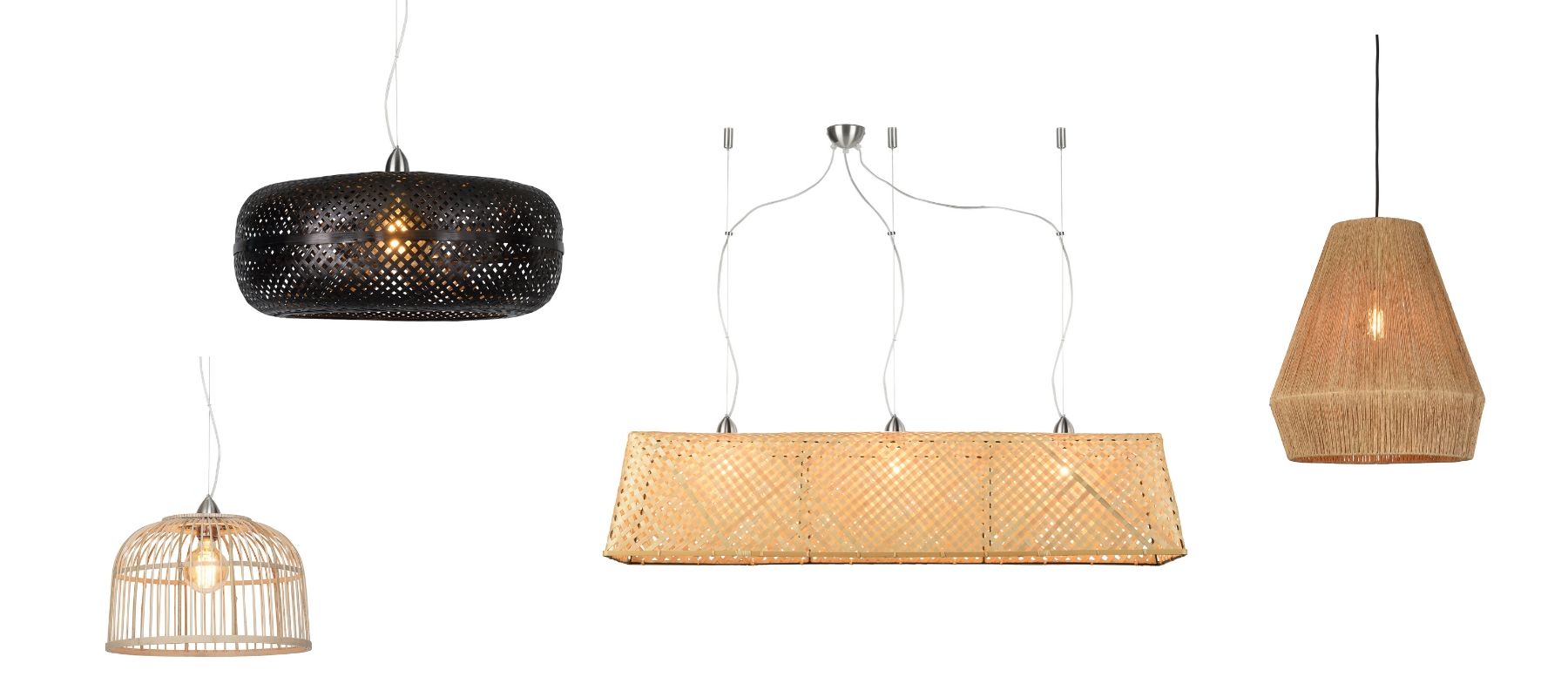 Collection of natural hanging pendant lights