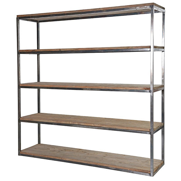 Colonial Reclaimed Wood Metal Open Display Unit
