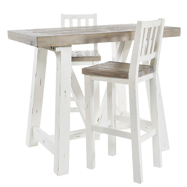 Dorset Reclaimed Wood Breakfast Bar Table and Stools