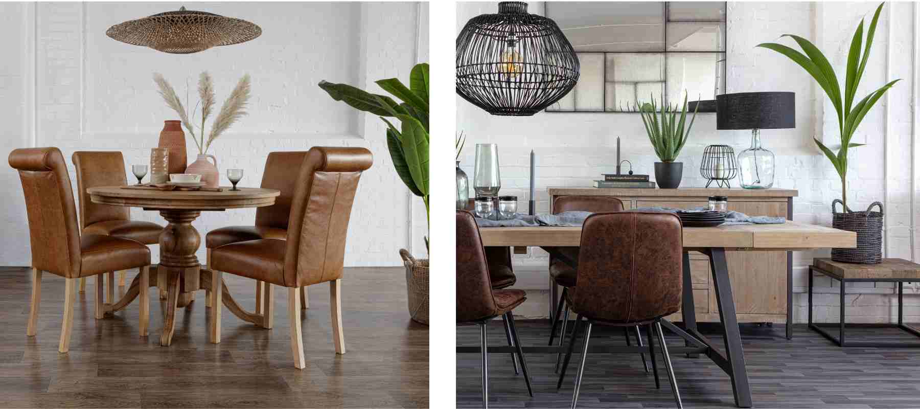 Round extendable table and industrial table with extendable leaf