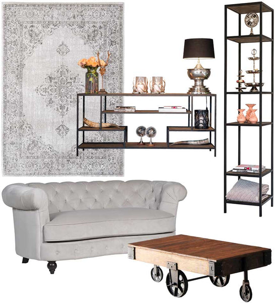 Edale Velvet Sofa and Coffee Table