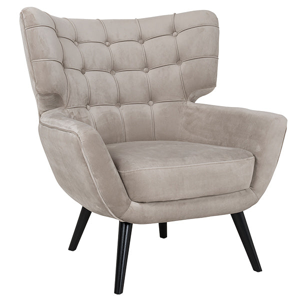 Emily Khaki Velvet Armchair