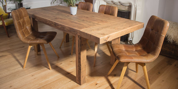 English Beam Reclaimed Wood Dining Table