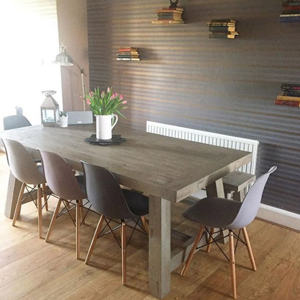 Farringdon Reclaimed Wood Trestle Dining Table