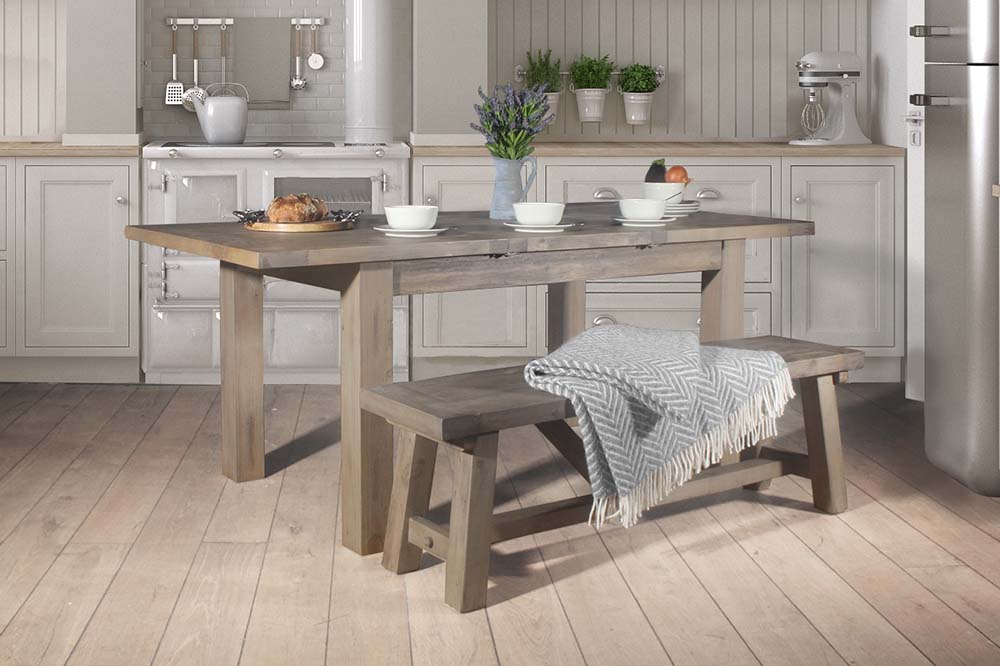 Farringdon Reclaimed Wood Dining Table and Bench