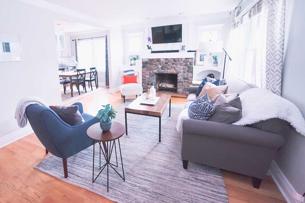 Grey Sofa in Living Room