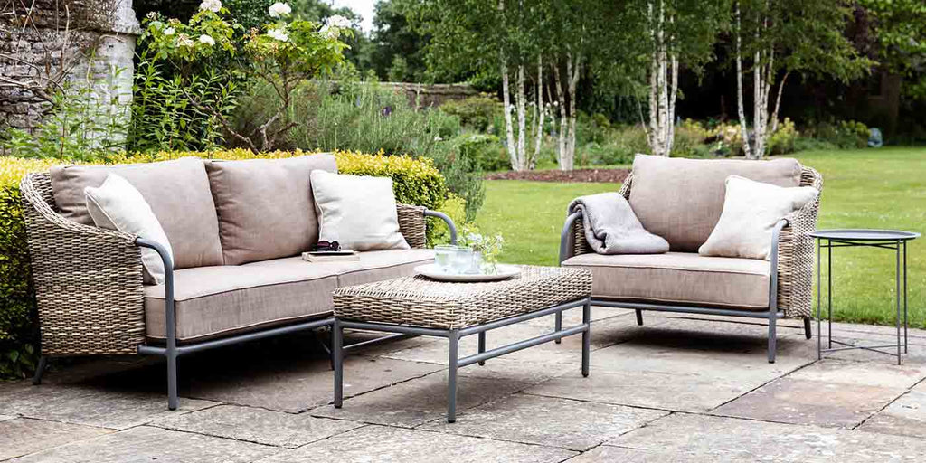 Heyshott Rattan Sofa Set with Armchair and Coffee Table