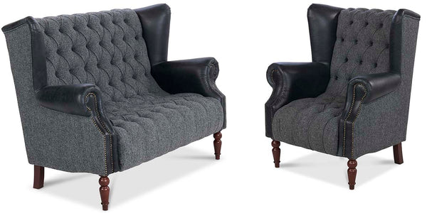 Highfield Leather and Harris Tweed Armchair