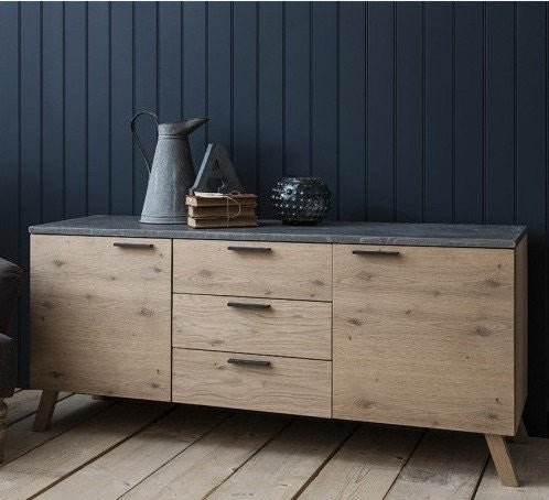 Hudson Living Chilson Oak Sideboard for Living Room or Dining Room