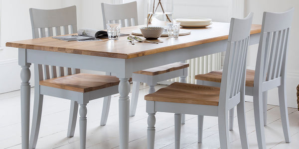 Hudson Living Marlow Dining Set with Painted Dining Chairs