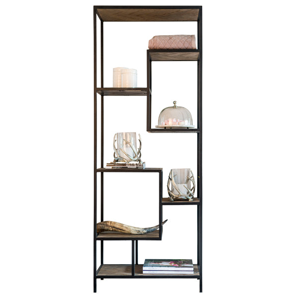 Kingsbridge Industrial Reclaimed Oak Display Unit with accessories