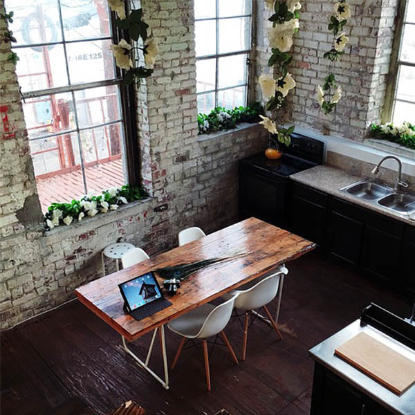 Kitchen with Reclaimed Wood Dining Table