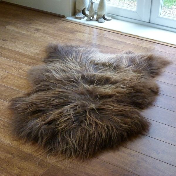 Large Rusty Brown Icelandic Sheepskin Rug