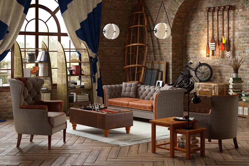 Leather Coffee Table in Living Room