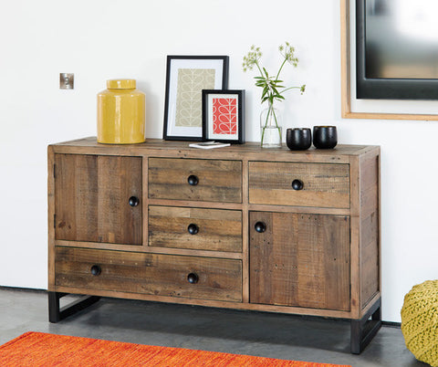 Standford Industrial Reclaimed Wood Large Sideboard