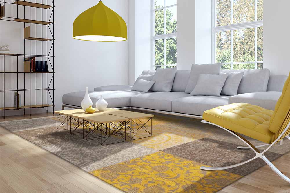 Louis de Poortere Vintage Patchwork Yellow Rug