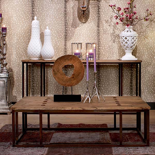 Luxe Elm Industrial Reclaimed Wood Coffee Table