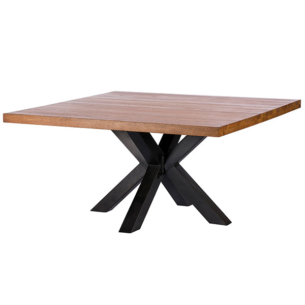Mitcham Industrial Oak Square Dining Table