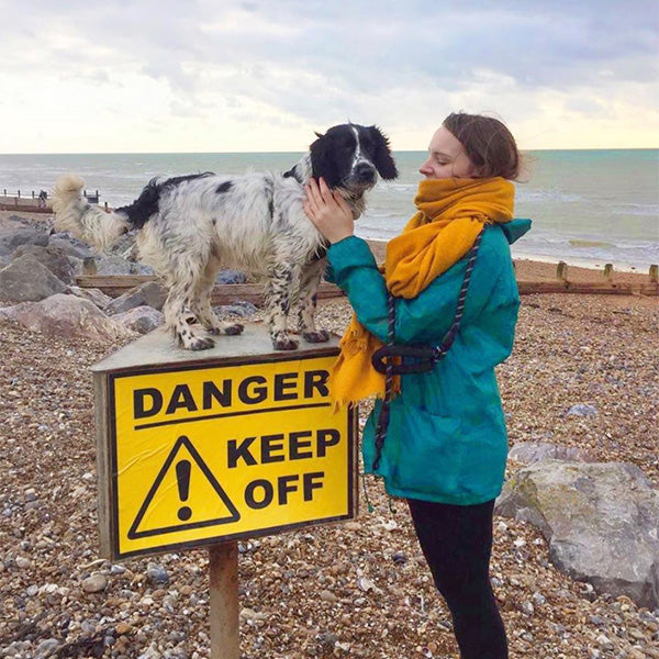 That's So Gemma on the beach with her dog