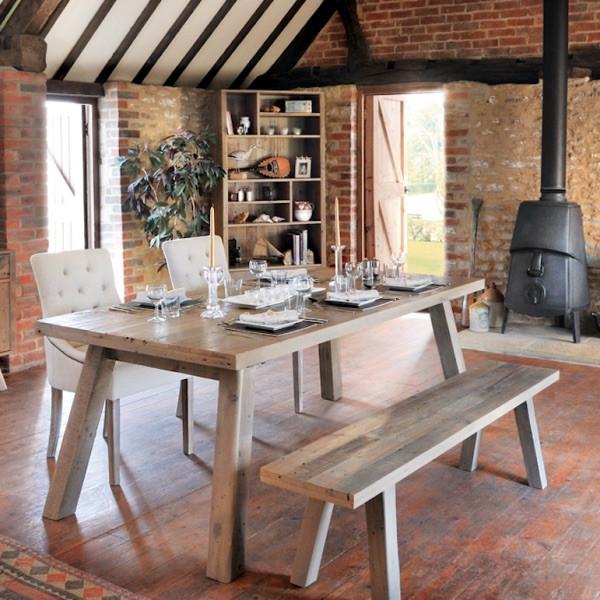 Nilsson Rustica Reclaimed Wood Dining Set with Nilsson Bench