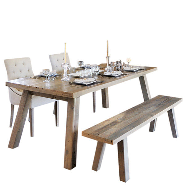 Nilsson Rustica Reclaimed Wood Dining Bench with Table