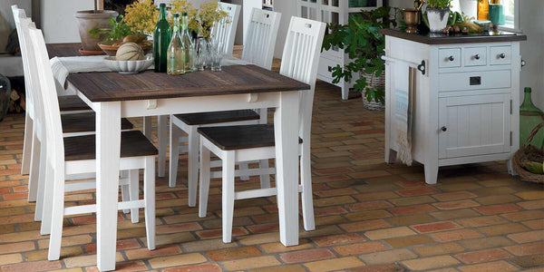 Nottingham Extending Dining Table and White Wooden Dining Chairs