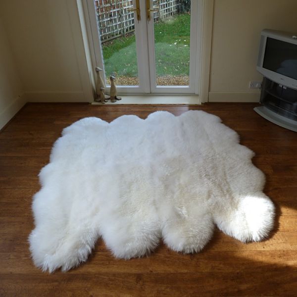 Luxury Sexto White Sheepskin Rug
