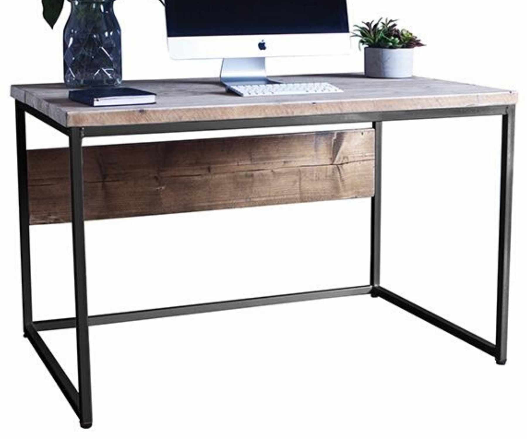 Industrial desk with black metal frame